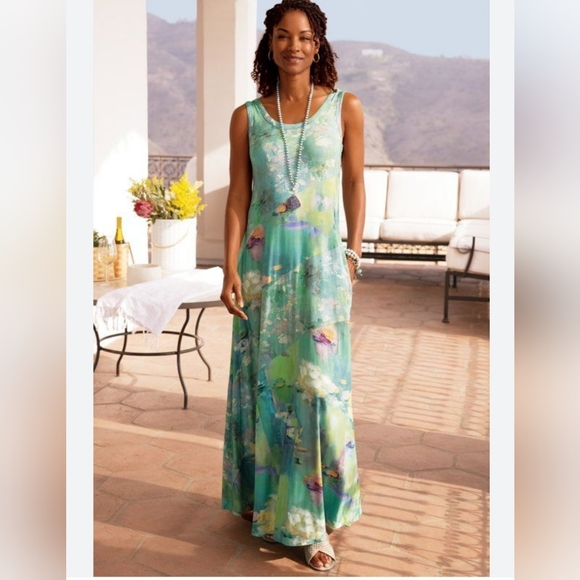 Spring floor length artistic dress - Picture 2 of 9